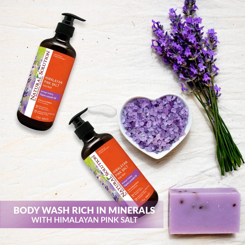 Natural Solution Body Wash, Made With Himalayan Pink Salt & Organic Lavender Oil, Purifying and Transforms The Even Driest Skin in Just One Shower, 17 fl oz (6 Count) - Image 2